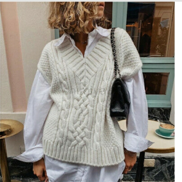 H&M Sweaters - H&M  cable knit sweater vest blogger's fav…